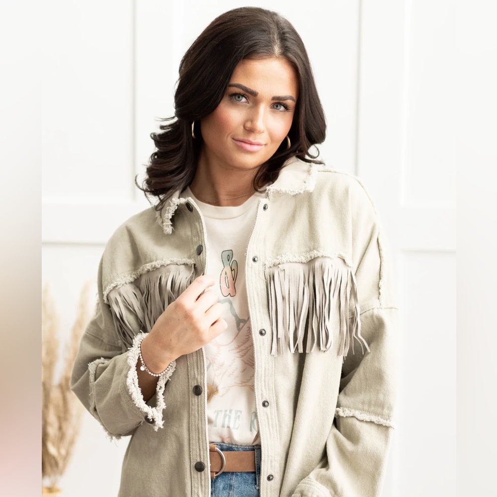 Savanna Jane Women’s Tan Fringe Western Jacket